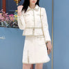 Suits Women Two Piece Set Autumn Winter Tweed Office Ladies Runway Designer Jacket Tops A Line Mini Skirt Clothes