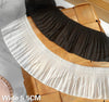 White Black Organ Pleated Soft Chiffon Fabric Lace Fringe Ribbon Sewing Dress Collar Neckline Cuffs DIY Guipure Decor