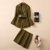 brand Lady Skirt Suit Two Piece Set Women Coat Pencil skirts Skinny Elegant Multi-Pockets Blazer Jacket