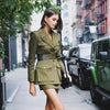 brand Lady Skirt Suit Two Piece Set Women Coat Pencil skirts Skinny Elegant Multi-Pockets Blazer Jacket