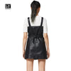 Faux Soft Leather Mini Dress Sexy Turn-down Collar Slim Pu Motorcycle Zipper Retro Black Leather Punk Sundress