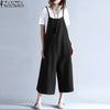 M-5XL Women Spaghetti Straps Wide Leg Harem Loose Long Pants Cargo Jumpsuit Cotton Romper Overalls Dungaree Plus Size