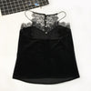 M&B high quality fashion lace hollow out sleeveless Backless velvet top women 2022 summer black tank vest halter top camisole