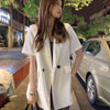 M GIRLS Blazers Women Notched Loose Lazy Leisure Streetwear All-match Short Sleeve Solid Plain Female Clothing Summer Breathable