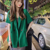M GIRLS Blazers Women Notched Loose Lazy Leisure Streetwear All-match Short Sleeve Solid Plain Female Clothing Summer Breathable