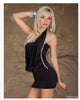 M XXL Plus Size New Fashion Women Halter Sequined One Piece Black and Hot Pink Mini Casual Dress Women's Night Club Wear