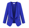MAKE Hot Vintage Women Basic Slim Suit Foldable Blazer Slim Fit Jacket Cardigan Outwear