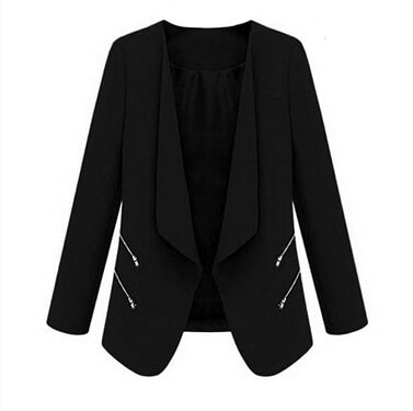 MAKE Hot Vintage Women Basic Slim Suit Foldable Blazer Slim Fit Jacket Cardigan Outwear
