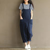 Women Sleeveless Grinding Cotton Jumpsuit Summer Casual Solid Pocket Backless Rompers Loose Korean Style Playsuits