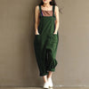 Women Sleeveless Grinding Cotton Jumpsuit Summer Casual Solid Pocket Backless Rompers Loose Korean Style Playsuits