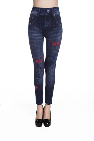 Fashion women leggings sexy print leggings jeans-pattern quality elastic leggings Pants one size 9001c