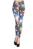 New Fashion color print women's leggings lightning pattern Stretchy Casual fit Pants one size 9010c