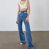 MEIYANGYOUNG Spring Straight Leg Jeans Hollow Out High Waist Women's Pants Casual Blue Denim Trousers Female Cotton jean