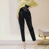 [MENKAY] Spring New Korean Leisure Denim Loose Jeans Women Fashion High Waist With Belt Harem Pants Female Tide