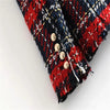 MESTTRAF Women 2023 Sexy Tweed Double Breasted Blazer Coat Vintage Long Sleeve Patch Pockets High Street Female Outerwear