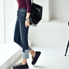 MICOCO N0811C Korean color design comfortable elastic slim  Ankle-Length Pants  straight  jeans