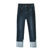 MICOCO N0811C Korean color design comfortable elastic slim  Ankle-Length Pants  straight  jeans