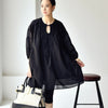 MICOCO Q1930C  Literature and art  Restoring ancient ways  Temperament melting  Bud silk  collage  loose  shirt  dress