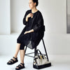 MICOCO Q1930C  Literature and art  Restoring ancient ways  Temperament melting  Bud silk  collage  loose  shirt  dress