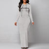 MISSJOY Women Hoodie Dress Autumn Winter Long Sleeve Letter Long Loose Sweatshirt Bodycon Dresses Robe Capuchas Para Vestidos