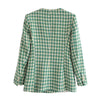 MOLAN Autumn Women Blazer Plaid Za High Street Double Breasted Pockets Vintage Jacket Female Chic Blazer