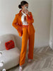 MOLAN Orange Women Blazer High Street Coat Long Sleeve Pockets Jacket Pants Sets Female Chic Outwaer