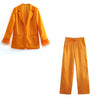 MOLAN Orange Women Blazer High Street Coat Long Sleeve Pockets Jacket Pants Sets Female Chic Outwaer