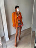 MOLAN Orange Women Blazer High Street Coat Long Sleeve Pockets Jacket Pants Sets Female Chic Outwaer