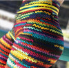 Fashion Knitting Yarn Print Patchwork Leggings New Original Knit Printing Leggings with 2 Yellow String on Waist