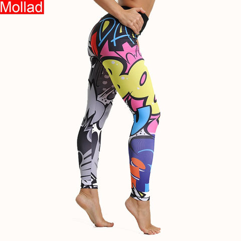 Cartoon Pattern 3D Printing Fitness Leggings Fashion Hihg Elastic Skinny Workout Women Leggings Pants