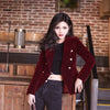 MUMUZI Brand Spring Women Slim Velvet Blazer Jacket Double Breasted Simple Lady Blazers High Grade OL Clothing