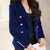 MUMUZI Brand Spring Women Slim Velvet Blazer Jacket Double Breasted Simple Lady Blazers High Grade OL Clothing