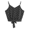 2022 women shirt Crop top summer sexy fashion vest bow Women's Self Tie Back V Neck Striped Crop cami Top Camisole Blouse