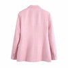 MXTIN 2022 Women Spring Vintage Tweed Blazers and Jackets Double Breasted Long Sleeve Slim Business Female Blazer Coat