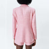 MXTIN 2022 Women Spring Vintage Tweed Blazers and Jackets Double Breasted Long Sleeve Slim Business Female Blazer Coat