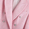 MXTIN 2022 Women Spring Vintage Tweed Blazers and Jackets Double Breasted Long Sleeve Slim Business Female Blazer Coat