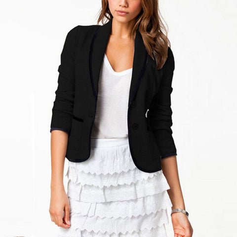 New Blazer Women Fashion Women's Spring Slim Short Design Turn-down Collar Blazer Grey Short Coat Jackets for Women