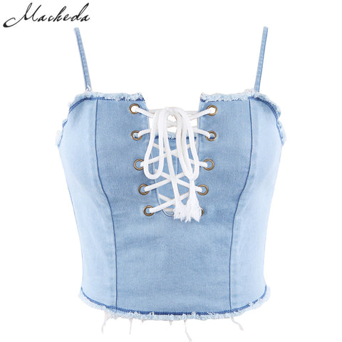 New Cowboy Camis Bow Short Camis Women Summer Solid Black White Tank Tops 2 Colours White Blue Crop Tops