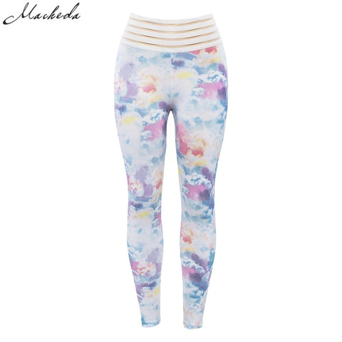 Fitness Clothing Women Elastic Sporting Fitness Leggings Sky Clouds Print Workout Leggings Push Up Leggings