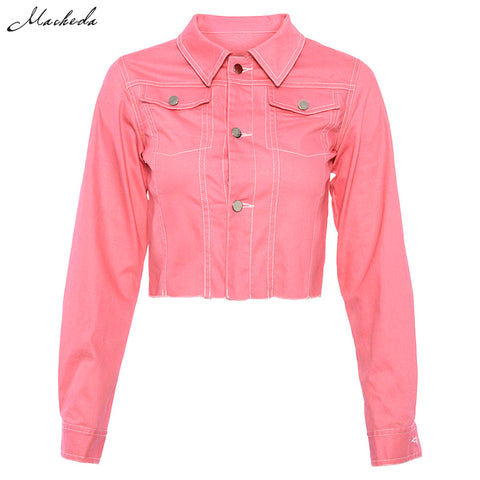 Womens Sexy Pink Shirt Top Denim Shirts 2022 New Fashion Casual Streetwear Long Sleeve Button Cotton Ladies Shirt