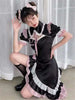 Maid Lolita Kawaii Dress Sexy Costumes Hollow Out Women Harajuku Aesthetic Cosplay Anime Dresses Lace Trim Y2k Clothes