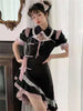 Maid Lolita Kawaii Dress Sexy Costumes Hollow Out Women Harajuku Aesthetic Cosplay Anime Dresses Lace Trim Y2k Clothes