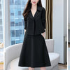 Matching Set Blazer And A-Line Skirts Women England Style Double Breasted Short Empire Blazer Feminino Femme Two Piece Set