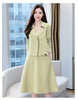 Matching Set Blazer And A-Line Skirts Women England Style Double Breasted Short Empire Blazer Feminino Femme Two Piece Set