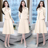 Matching Set Blazer And A-Line Skirts Women England Style Double Breasted Short Empire Blazer Feminino Femme Two Piece Set