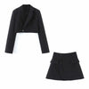 Matching Set Blazer And Skirts Women Short Empire Blazer Feminino Femme Two Piece Set Office Skirt Suits Suit For Formal Wear