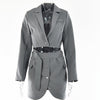 Matching Set Blazer and Skirts Women England Style Navel Exposed Short Empire Blazer Feminino Femme Two Piece Set Skirt Suit