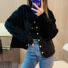 Material the black quilted jacket fund of 2023 autumn winters is 100% cotton silk velvet coat to keep warm