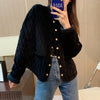 Material the black quilted jacket fund of 2023 autumn winters is 100% cotton silk velvet coat to keep warm