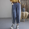 Max LuLu 2022 Blue Denim Harem Pants Autumn Women Casual Loose Jeans Female Button Harajuku Trousers Vintage Straight Pantalons
